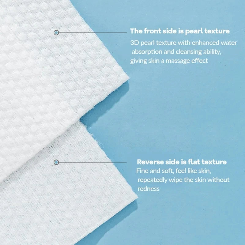 100-Count Disposable Face Towels - Soft Thick Cotton Dry Wipes for Makeup Removal & Facial Cleansing
