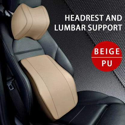 Breathable Memory Foam Car Neck & Lumbar Support Pillow – Slow Rebound Headrest Cushion for Comfortable Driving