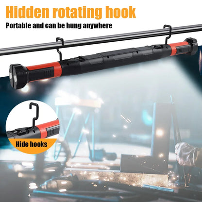 High Lumen Rechargeable LED Work Light – Powerful Magnetic Flashlight for Car Emergency Repair with Hooks and Magnetic Base