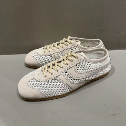 Real Leather German Training Shoes for Women — 2025 Retro Fashion Four Seasons Running & Casual Forrest Gump Style Sneakers