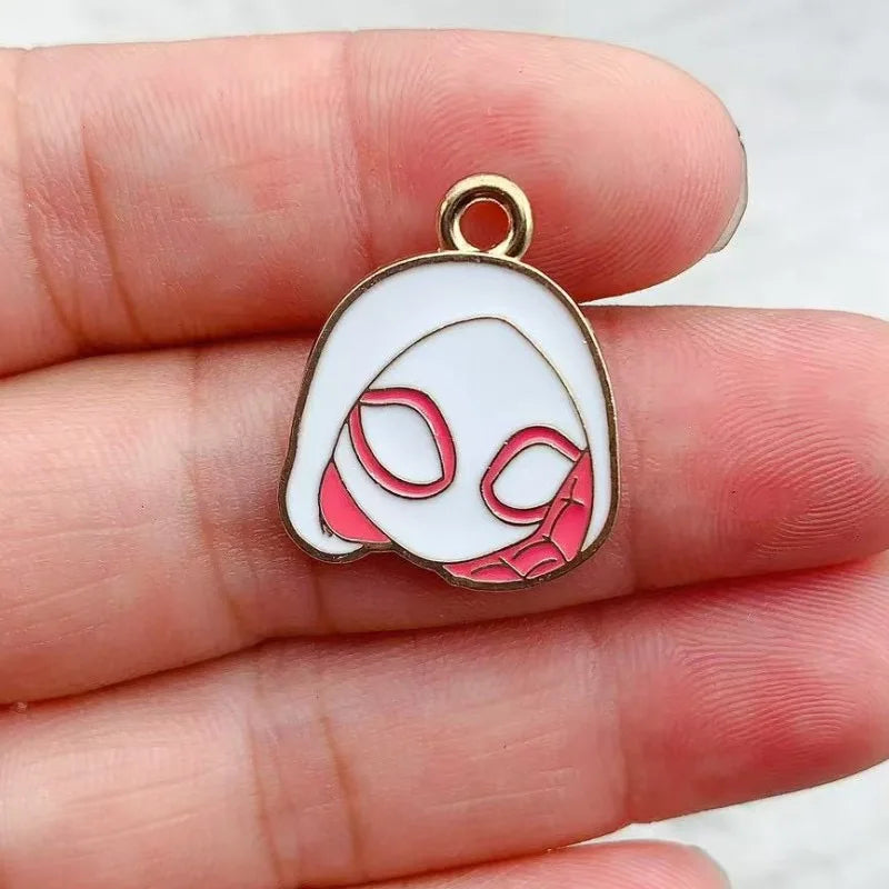 10-Piece Cartoon Alloy Drop Charms - DIY Jewelry Making Pendants for Earrings, Keychains & Creative Accessories