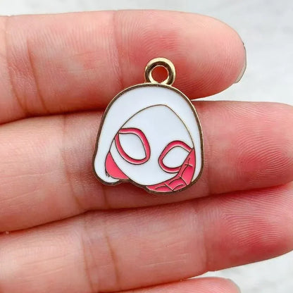 10-Piece Cartoon Alloy Drop Charms - DIY Jewelry Making Pendants for Earrings, Keychains & Creative Accessories