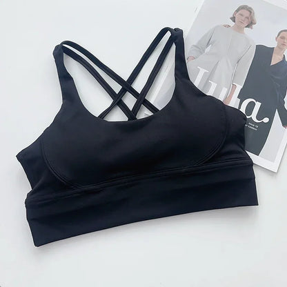 Women’s Sexy Crossback Yoga Sports Bra — Breathable, Quick-Dry, Shockproof Fitness & Running Bra