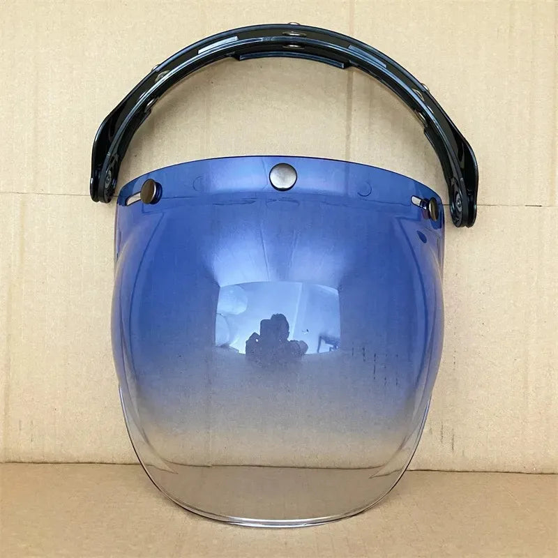 Open Face 3/4 Motorcycle Helmet Visor — Flip-Up Bubble PC Lens Windshield Shield for Casco Moto