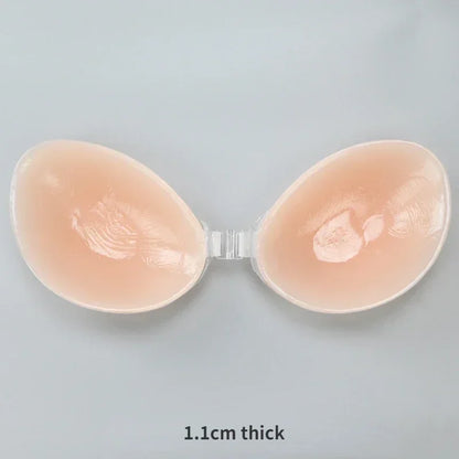 Silicone Invisible Push-Up Bra – Backless Strapless Breast Enhancer, Sticky Adhesive for Women, Perfect for Wedding & Bikini