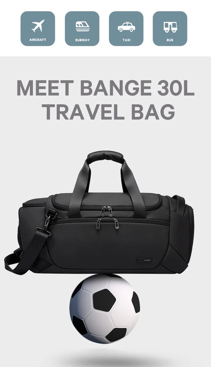 BANGE Waterproof Sports Gym Bag for Men - Fitness Training & Outdoor Dry Wet Separation Travel Bag