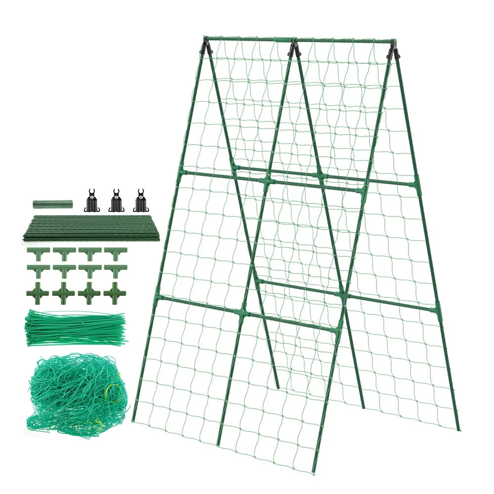 A-Frame Cucumber Trellis - Detachable Garden Plant Support Frame for Tomatoes & Climbing Vegetables