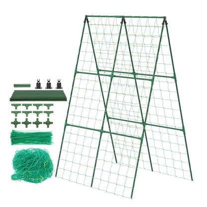 A-Frame Cucumber Trellis - Detachable Garden Plant Support Frame for Tomatoes & Climbing Vegetables