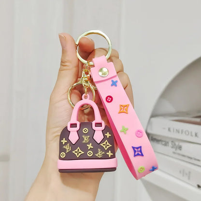 Cartoon Donkey Mini Handbag Keychain – Cute Fragrant Bag Pendant for Girls, Car Keys & Birthday Gift