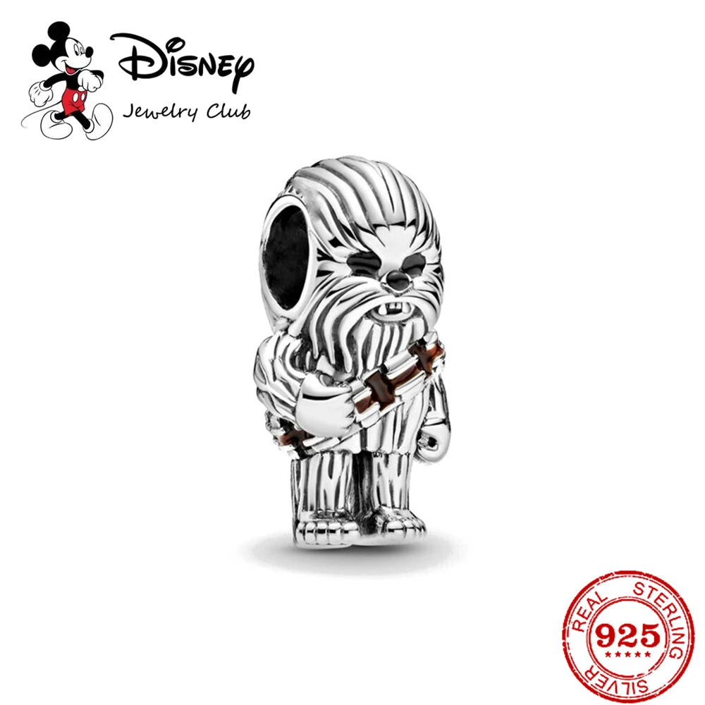 New 925 Sterling Silver Mickey Minnie Vinnie Charm – Beaded Fit for Original Pendant Bracelet, DIY Ladies Jewelry
