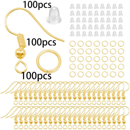 210-400Pcs Jewelry Making Kit - Lobster Clasps Jump Rings Crimp Beads Findings for DIY Bracelets & Necklaces
