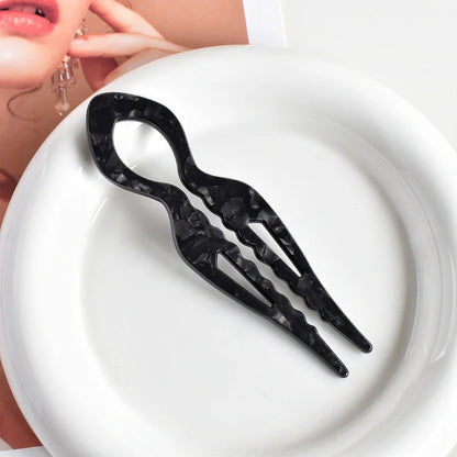 Acrylic Fish Tail U-Shaped Hairpin - French Twist & Lazy Bun Styling Accessory