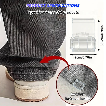 iLMH Invisible Leg Shortening Clip - Non-Slip Hidden Pants Hem Adjuster Quick Fix Sewing Accessory