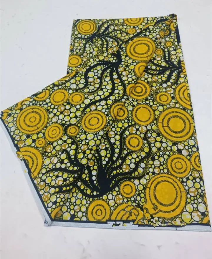 African Wax Print Fabric 6 Yards - Ghana Kente Design Ankara Kitenge Pagne