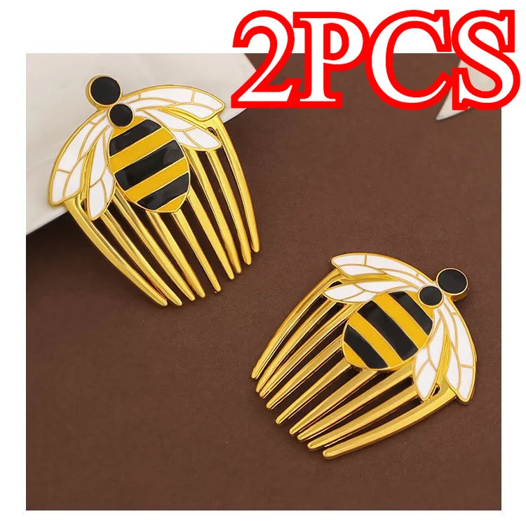Miraculous Ladybug Queen Bee Hair Comb Clip - Cute Gold Kawaii Side Hair Accessory and Fan Gift