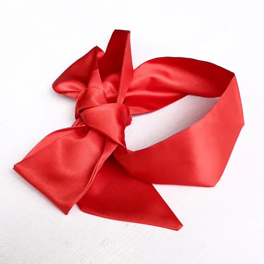 Silk Eye Sleep Mask — Satin Ribbon Blindfold, Cute & Sexy Eye Cover for Women, High-Quality Gift Surprise