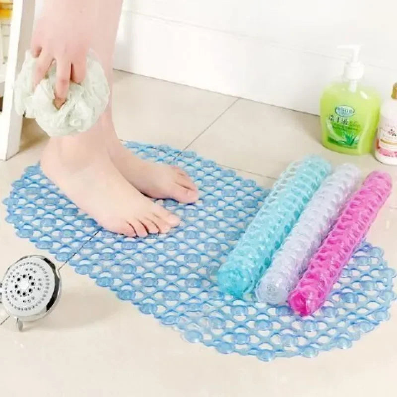 PVC Anti-Slip Bath Mat with Suction Cups – Soft Massage Shower Mat for Home Bathroom Safety