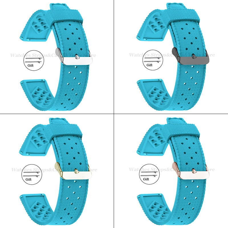 Premium Tropic Silicone Watch Strap – 20mm & 22mm Quick Release Waterproof Rubber Bracelet for Seiko, Oris & Omega