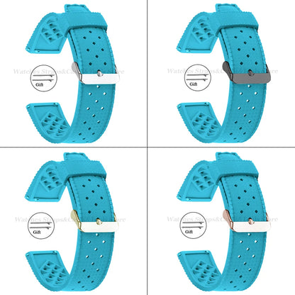 Premium Tropic Silicone Watch Strap – 20mm & 22mm Quick Release Waterproof Rubber Bracelet for Seiko, Oris & Omega
