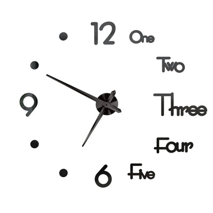 3D DIY Wall Clock - Modern Acrylic Mirror Sticker Quartz Clock For Living Room Decor With Silent Movement