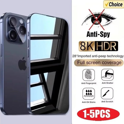 iPhone Privacy Screen Protector - Anti-Spy Tempered Glass for iPhone 6-17 Pro Max, Plus & Mini