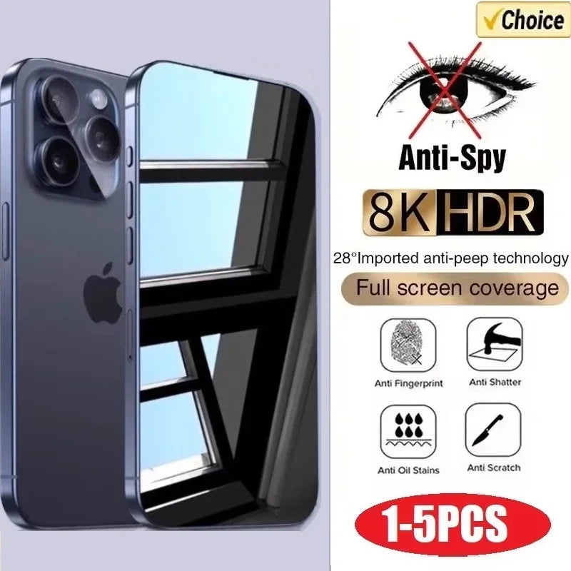 Privacy Screen Protector for iPhone - Anti-Spy Tempered Glass for iPhone 6 7 8 X XS XR 11 12 13 14 15 16 17 Pro Max Mini Plus