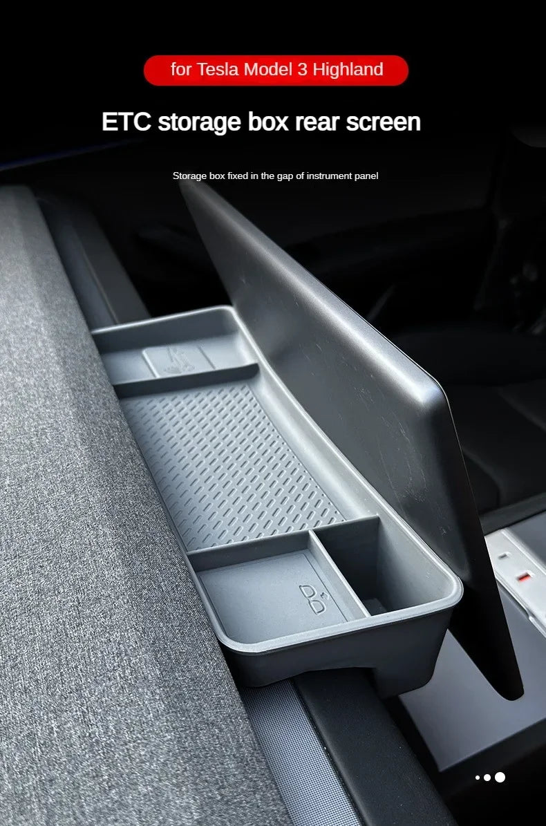 Tesla Model 3 & Highland 2024–2025 Dashboard Storage Tray – Silicone Organizer for Tissue, Glasses & Accessories