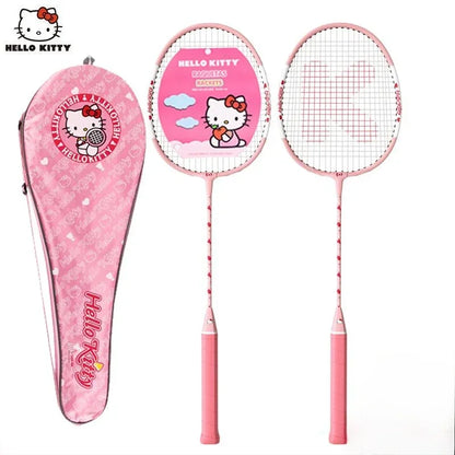 Hello Kitty Kawaii Anime Badminton Racket Set – Ultra-Light Durable Double Rackets, Cute Sports Gift