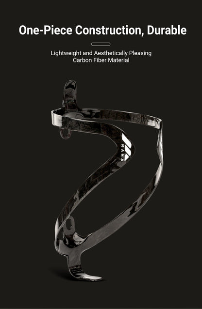 MANA 12g Marble-Pattern Carbon Fiber Bicycle Bottle Cage — Ultra-Light Full Carbon with Aluminum Alloy Screws for Road/MTB/Gravel