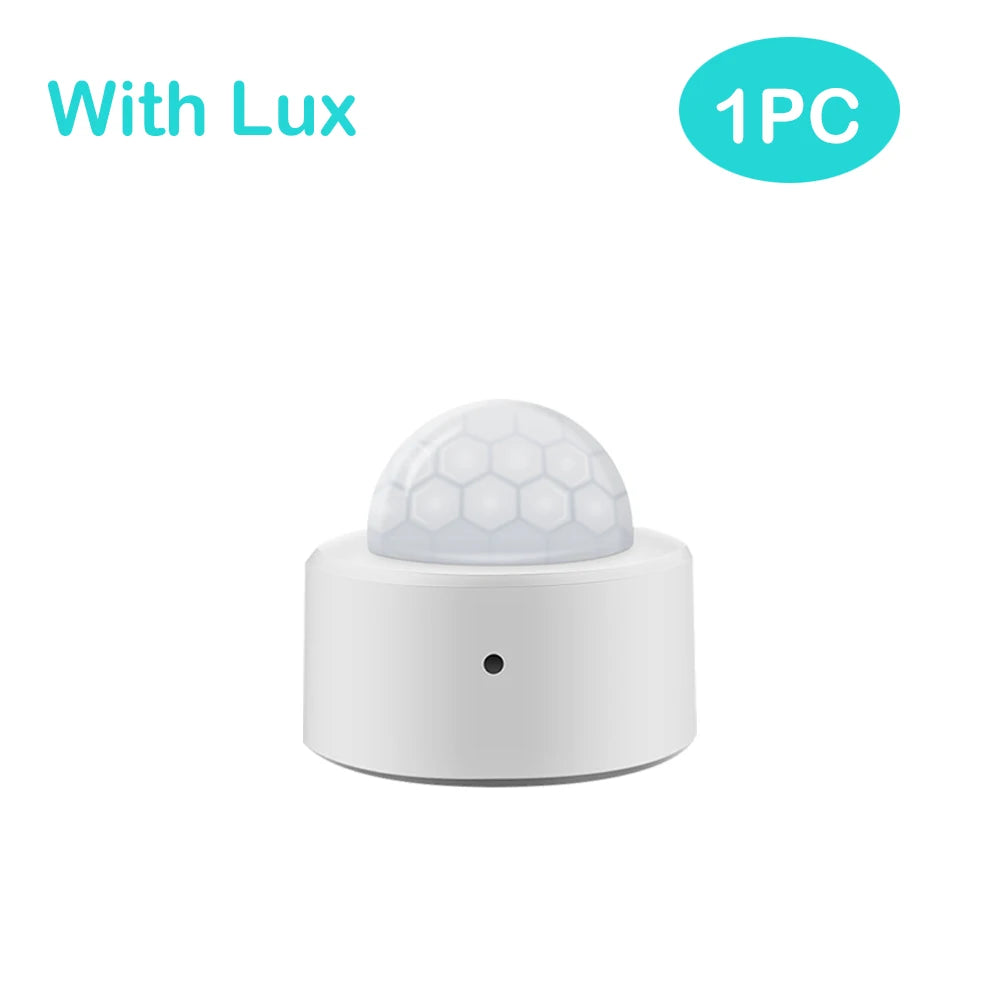 Tuya 2-in-1 ZigBee Mini PIR Motion Detector & Bright Lux Light - Passive Infrared Security Burglar Alarm Sensor