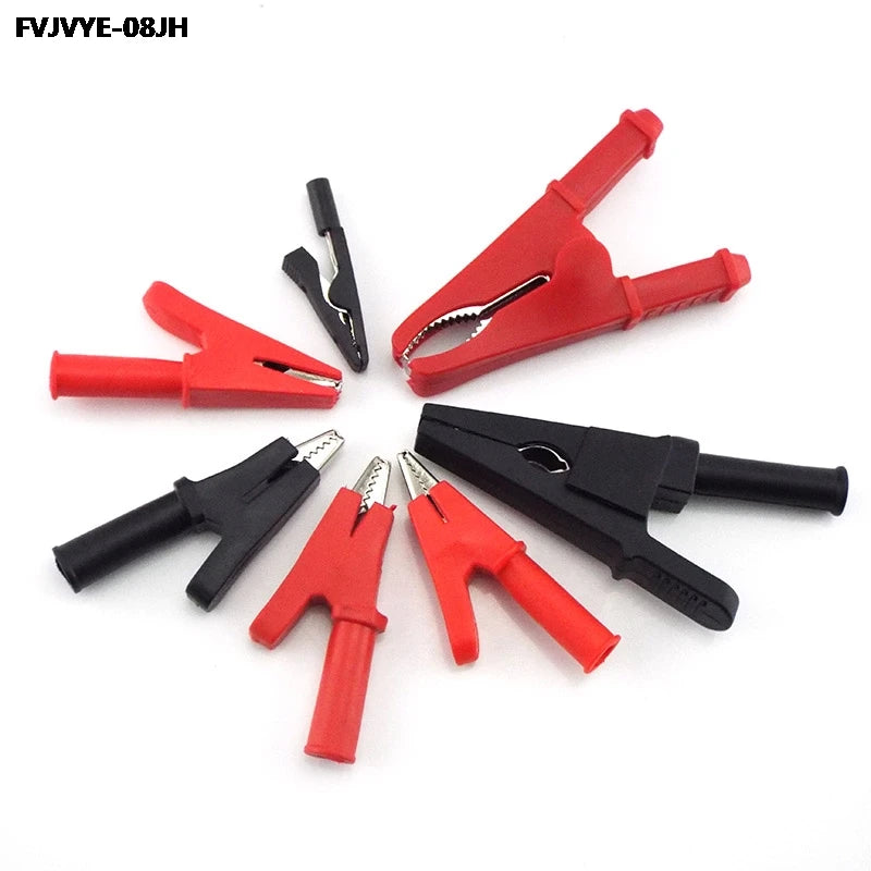 Alligator Clip Banana Plug Adapter - 10A-50A Insulated 2mm/4mm Multimeter Test Lead Clips