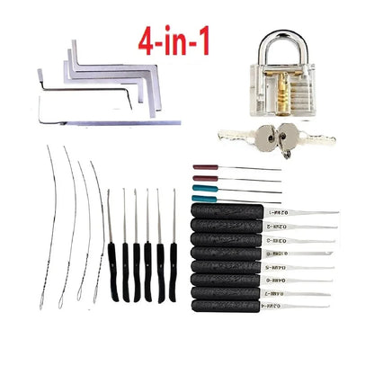 8-Piece Lock Pick Set – Stainless Steel Locksmith Tools with Broken Key Extractor, Hooks for DIY & Auto Use