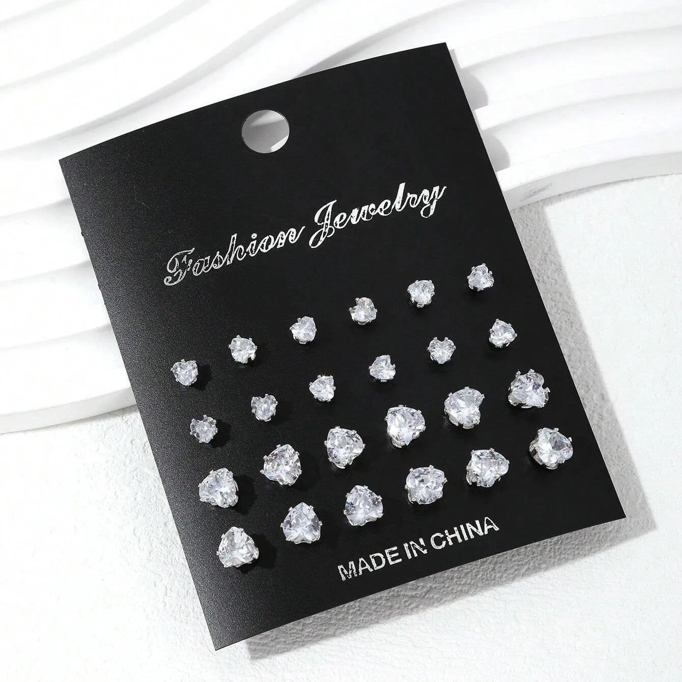 12 Pairs Luxurious Zirconia Earrings Set – Shiny Elegant Simple Stud Jewelry Gift for Parties, Couples & Daily Wear