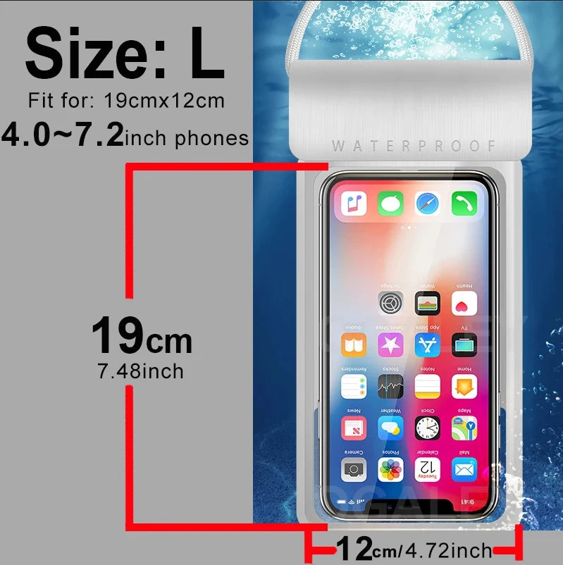 IPX8 Universal Waterproof Phone Pouch – Dry Bag Case for iPhone 16/17 Pro Max, Xiaomi, Samsung