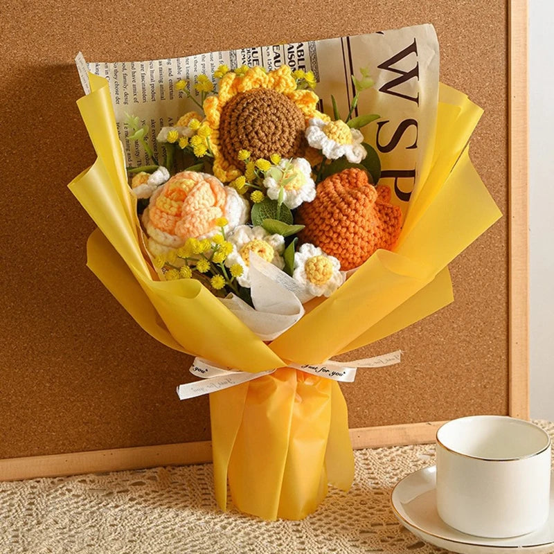Graduation Bouquet 2025 – Crochet & Knitted Artificial Flowers for Wedding, Valentine’s & Special Occasion Gifts