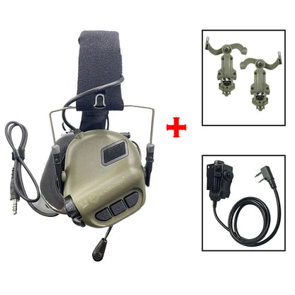 EARMOR M32 MOD4 Shooting Earmuffs – Tactical Noise Reduction Headset with Helmet ARC Rail & Kenwood PTT Adapter