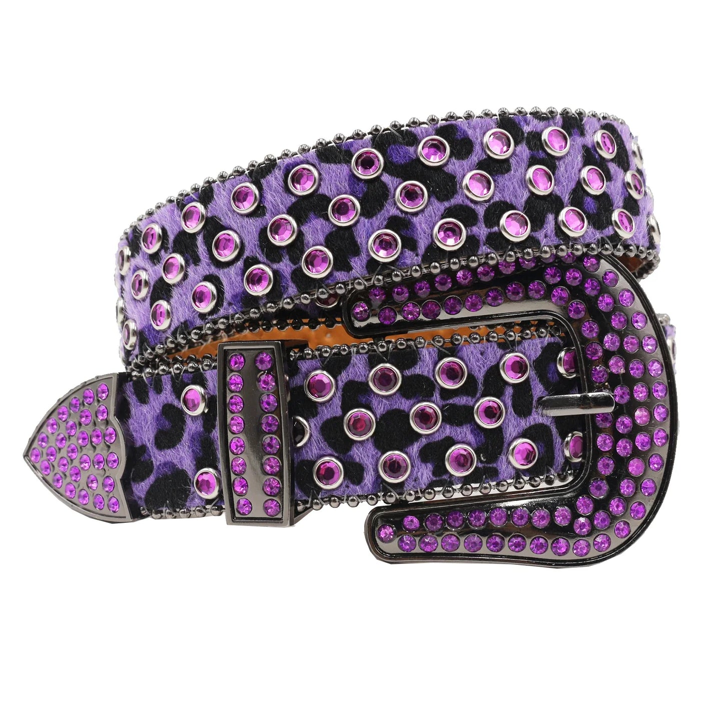Women’s Rhinestone Skull Leather Belt – Luxury Designer Studded Strap for Jeans, White & Black