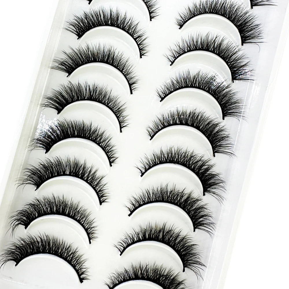 10 Pairs 3D Mink False Eyelashes – Natural Long & Short Fake Lashes Makeup Kit (38 Styles)