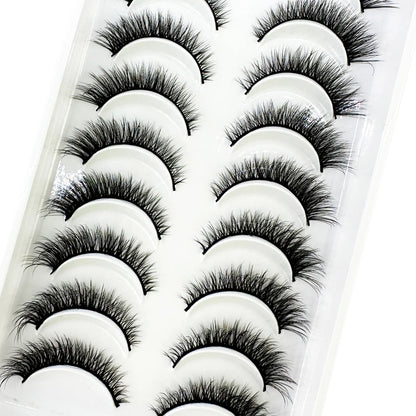 10 Pairs 3D Mink False Eyelashes – Natural Long & Short Fake Lashes Makeup Kit (38 Styles)
