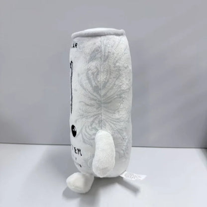 Energy Drink Can Plush Toy - White Zero Sugar Theme Soft Stuffed Doll & Desktop Ornament Gift