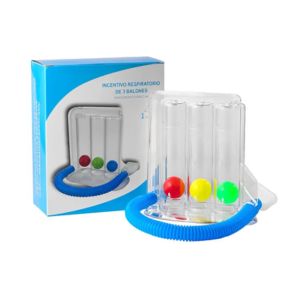 3-Ball Breathing Trainer — Lung Function & Respiratory Spirometry Exerciser for Deep Breath and Capacity Improvement