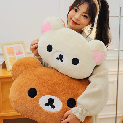 Kawaii Rilakkuma Plush Hand Pillow - 40/60cm Soft Warm Cartoon Bear Cushion & Birthday Gift