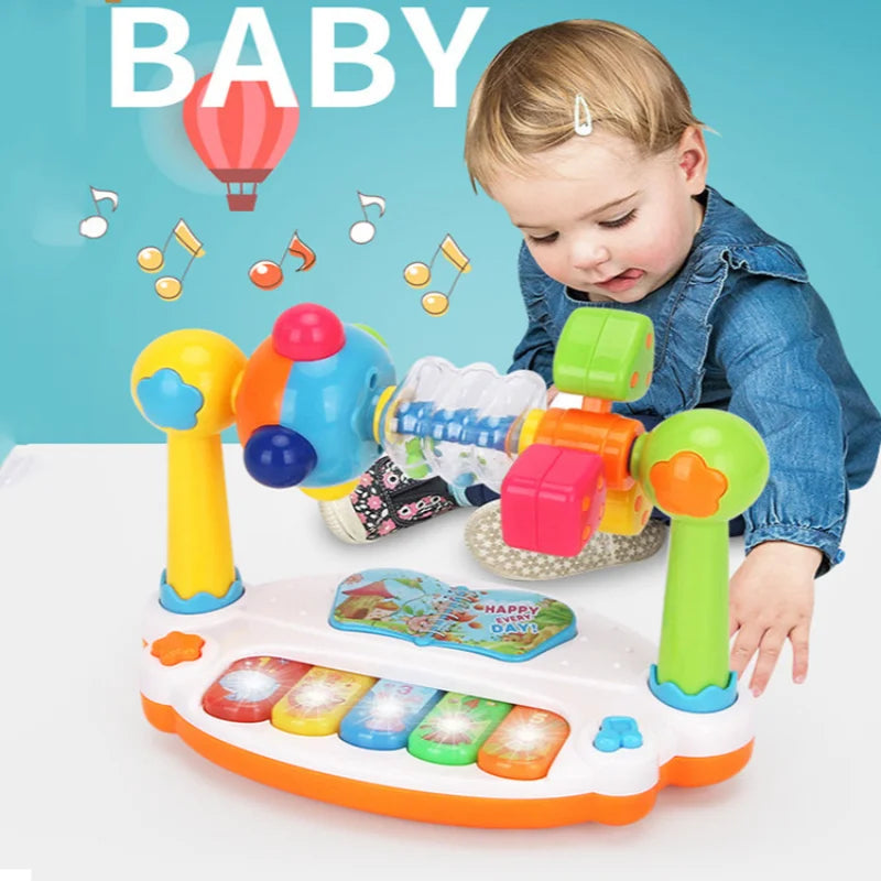 Kids Rotating Piano Keyboard - Musical Toy with Lights and Sounds for Toddlers & Early Learning