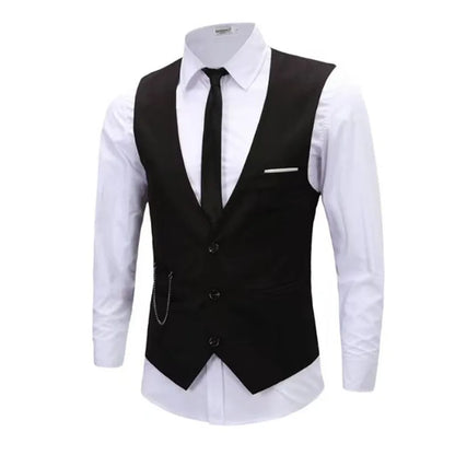 Men's Slim Fit Dress Vest 7XL - High Quality Suit Waistcoat, Sleeveless Formal Business Jacket for Casual Wear