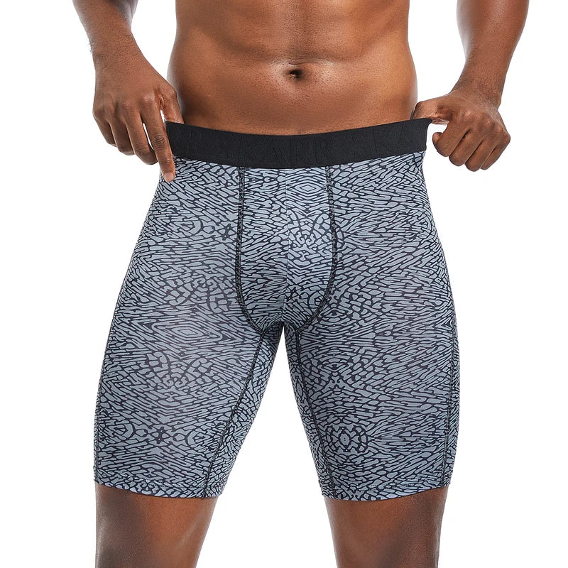 Men’s Long Boxer Briefs – Fashion Polyester Stretch Underwear, Comfortable Sexy Fit Performance Boxer Shorts for Men