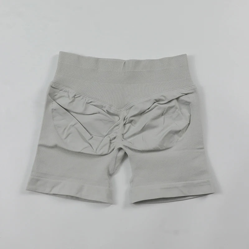 Impact Seamless Scrunch Bum Yoga Shorts – Low Ribbed Waistband, High Stretch Workout & Running Gym Shorts