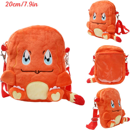 New Pokémon Plush Bag — Pikachu, Mimikyu, Gengar, Lucario, Rowlet, Eevee, Snorlax Soft Stuffed Toy Shoulder Backpack