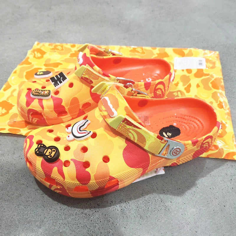 Camouflage Couple Sandals - Casual EVA Ankle-Wrap Flip Flops for Men & Women Beach Outdoor Slippers