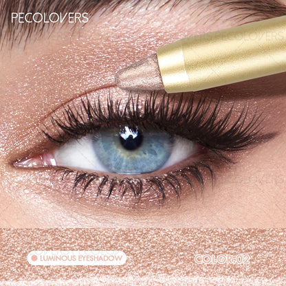Dual-Ended Waterproof Eyeshadow Stick – Smudge-Proof Glitter and Matte Eye Makeup with Sponge Applicator