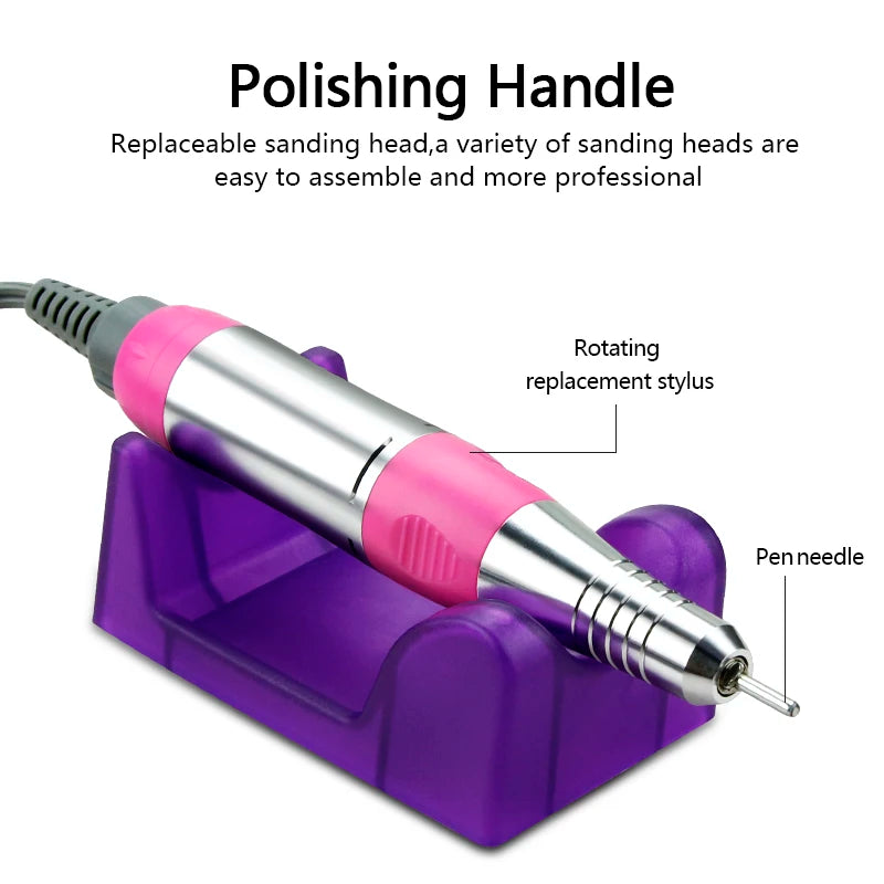35,000/20,000 RPM Electric Nail Drill Machine – Professional Manicure & Pedicure File with Mill Cutter Sets for Nail Tips
